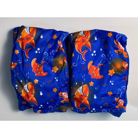 Swim Schools Blue and Orange Fabric Arm Floats 30-50 lbs. New in Box - Picture 3 of 7